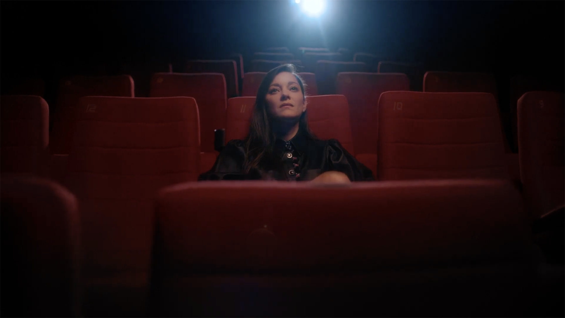 Marion Cotillard in a cinema